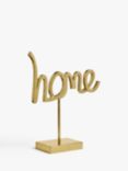 John Lewis & Partners 'Home' Sign Sculpture, H31.5cm, Gold