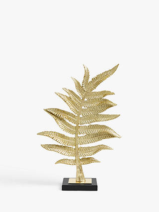 John Lewis & Partners Leaf Sculpture, H44cm, Gold