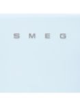 Smeg 50's Style FAB28R Freestanding Fridge with Ice Box, Right-Hand Hinge, Pastel Blue