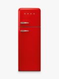 Smeg 50's Style FAB30R Freestanding 70/30 Fridge Freezer, Right-Hand Hinge, Red