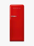 Smeg 50's Style FAB28R Freestanding Fridge with Ice Box, Right-Hand Hinge, Red