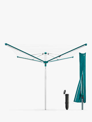 Leifheit Linomatic 500 Deluxe Rotary Clothes Airer Washing Line and Cover, 50m