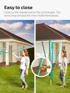 Leifheit Linomatic with Airer Easy Cover Clothes Retractable Keep-Clean Rotary Open and Deluxe 500 Outdoor