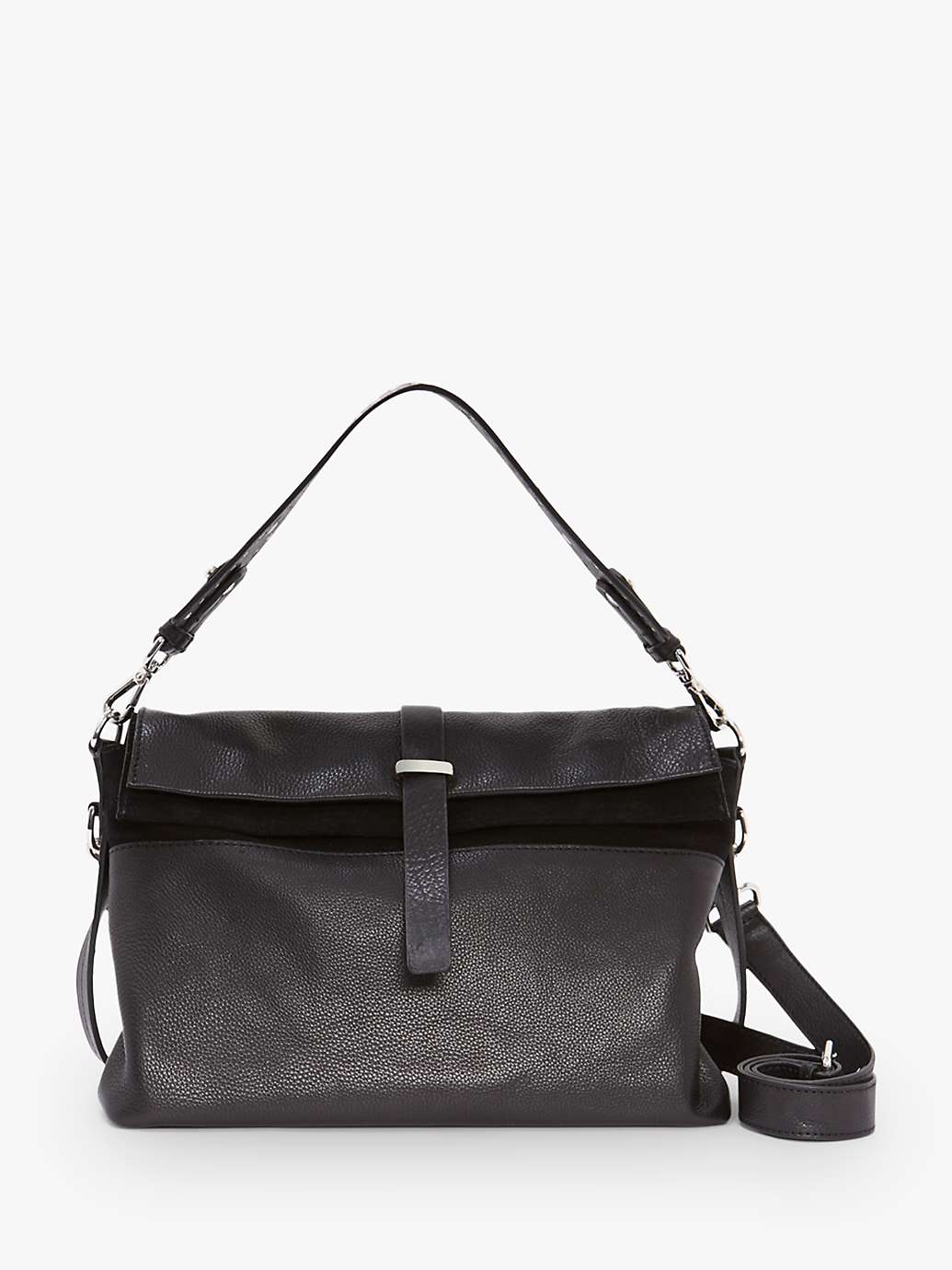 Buy Mint Velvet Amber Leather Shoulder Bag, Black Online at johnlewis.com