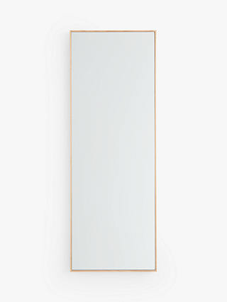 John Lewis Thin Oak Wood Frame Rectangular Hallway Mirror, Natural, 125 x 45cm