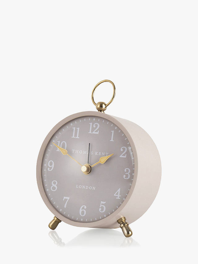 Thomas Kent Wren Silent Sweep Analogue Arabic Numeral Alarm Clock, Plaster