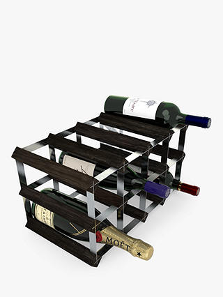 RTA Freestanding Wood Wine Rack, 12 Bottle, Black Ash