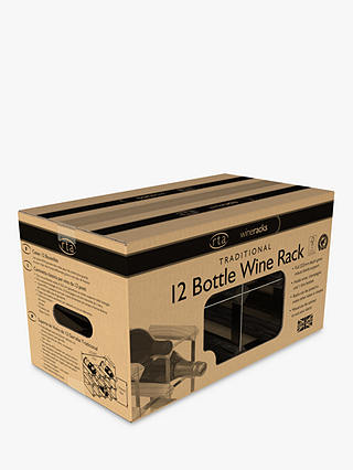 RTA Freestanding Wood Wine Rack, 12 Bottle, Black Ash