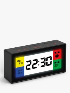 Space Hotel Robot 10 LCD Digital Alarm Clock, Black
