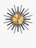 Newgate Clocks Stingray Wall Clock, 45cm, Black/Brass