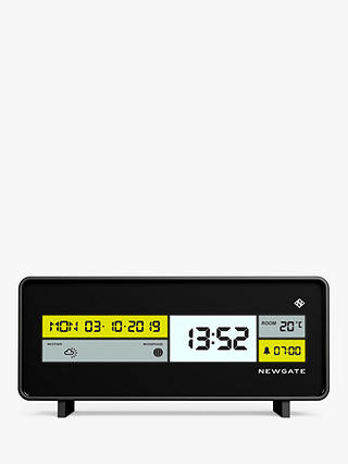 Newgate Clocks Futurama LCD Digital Alarm Clock, Black