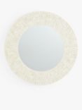 John Lewis & Partners Bone Inlay Textured Round Mirror, 70cm, Natural