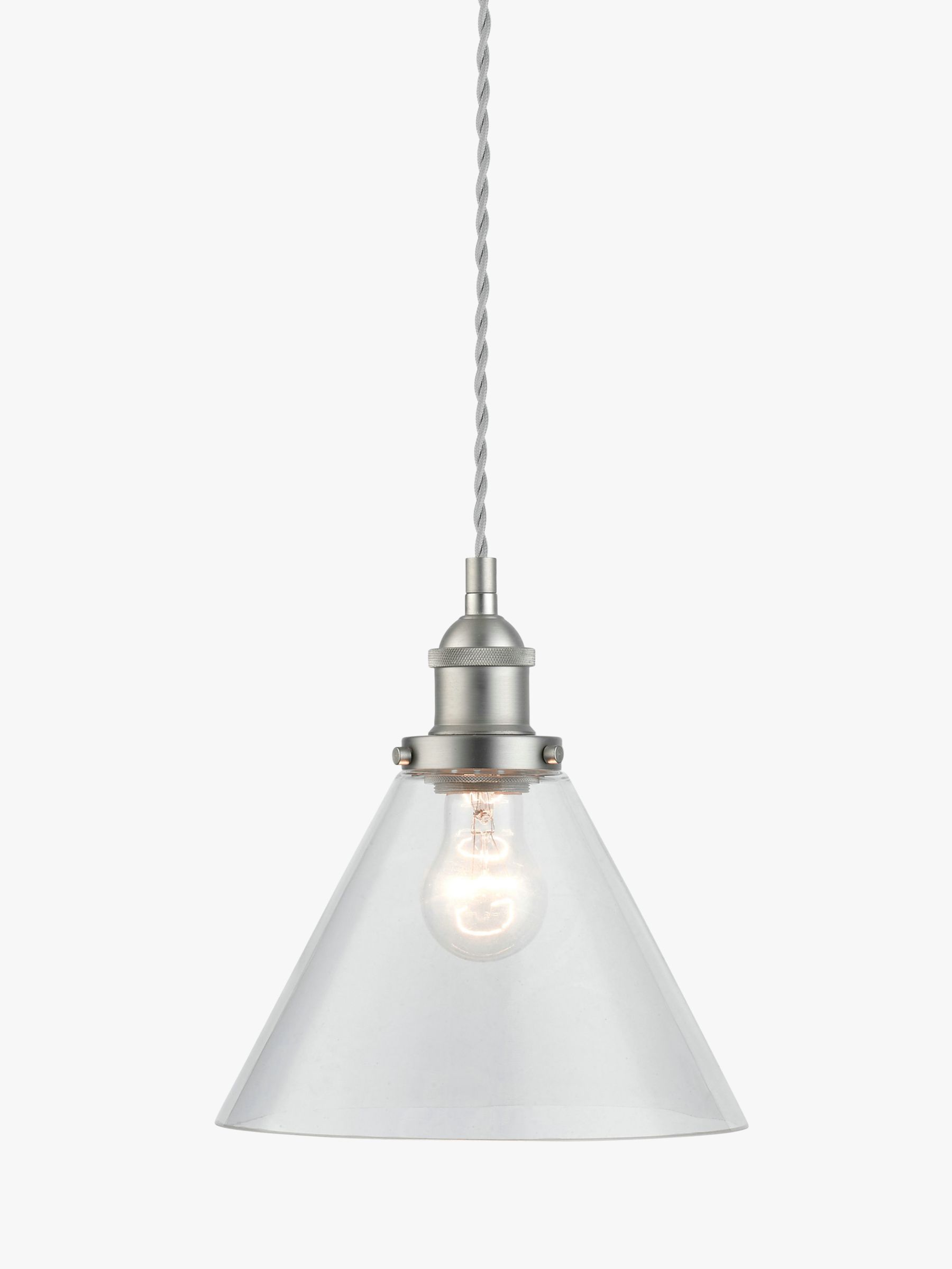 Photo of John lewis glass cone ceiling light clear/pewter