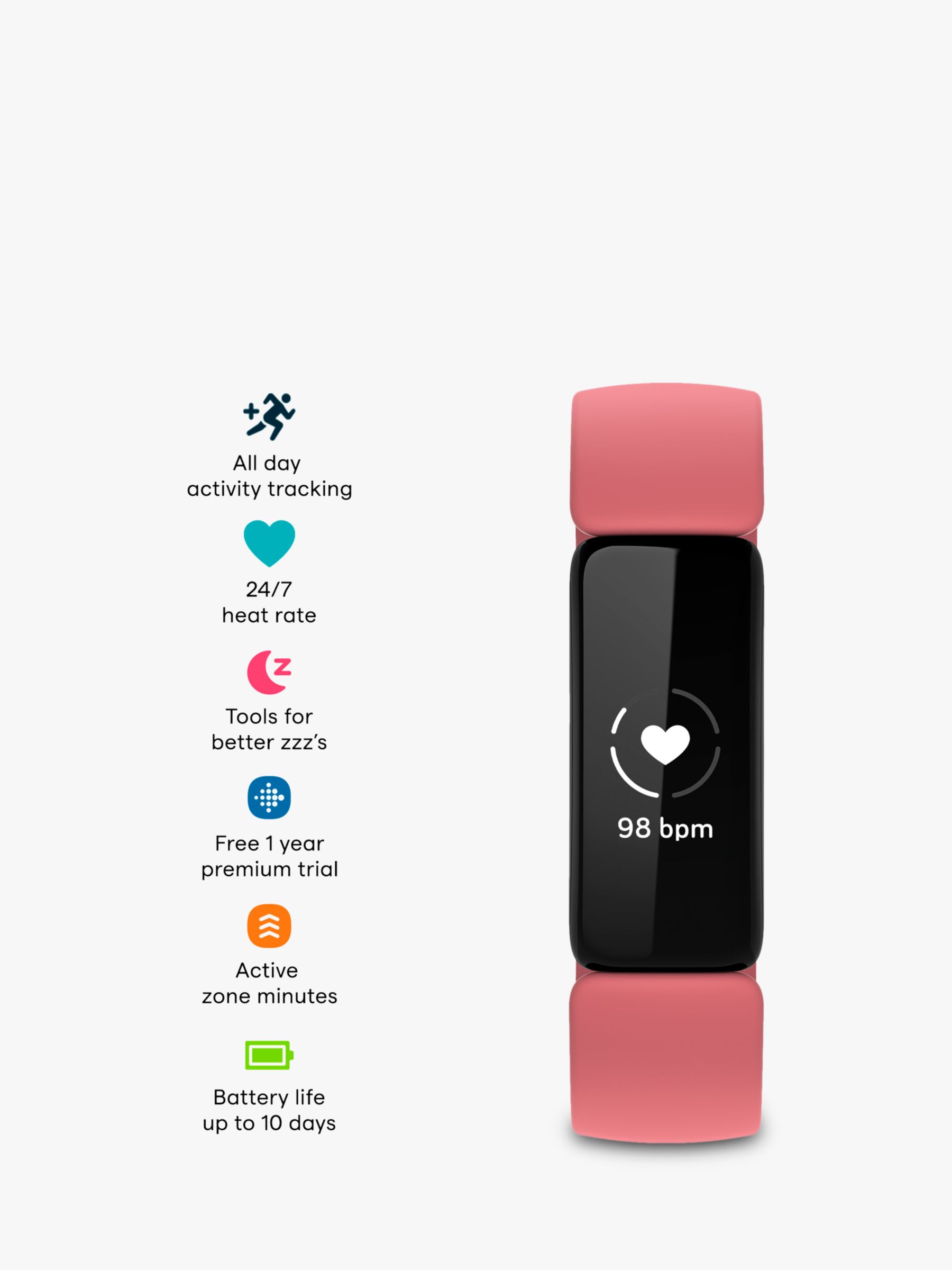 fitbit tracker with heart rate monitor