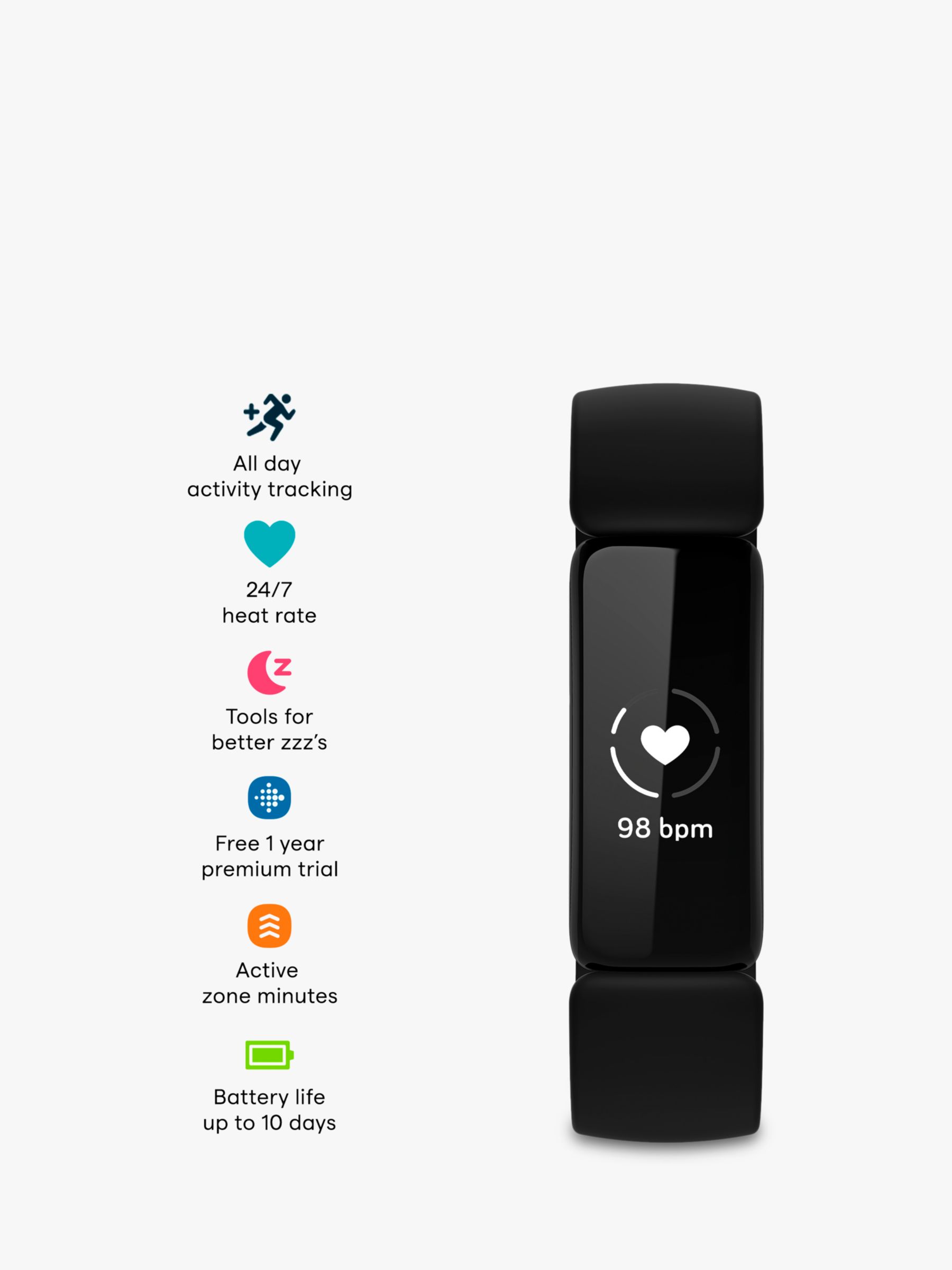 Fitbit Inspire 2, Health and Fitness Tracker with Heart Rate