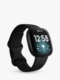 Fitbit Versa 3 Health & Fitness Smartwatch with Heart Rate Monitor, Black/Black Aluminium