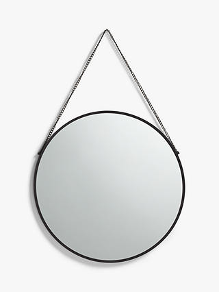 John Lewis ANYDAY Thin Aluminium Frame Round Hanging Mirror, 50cm