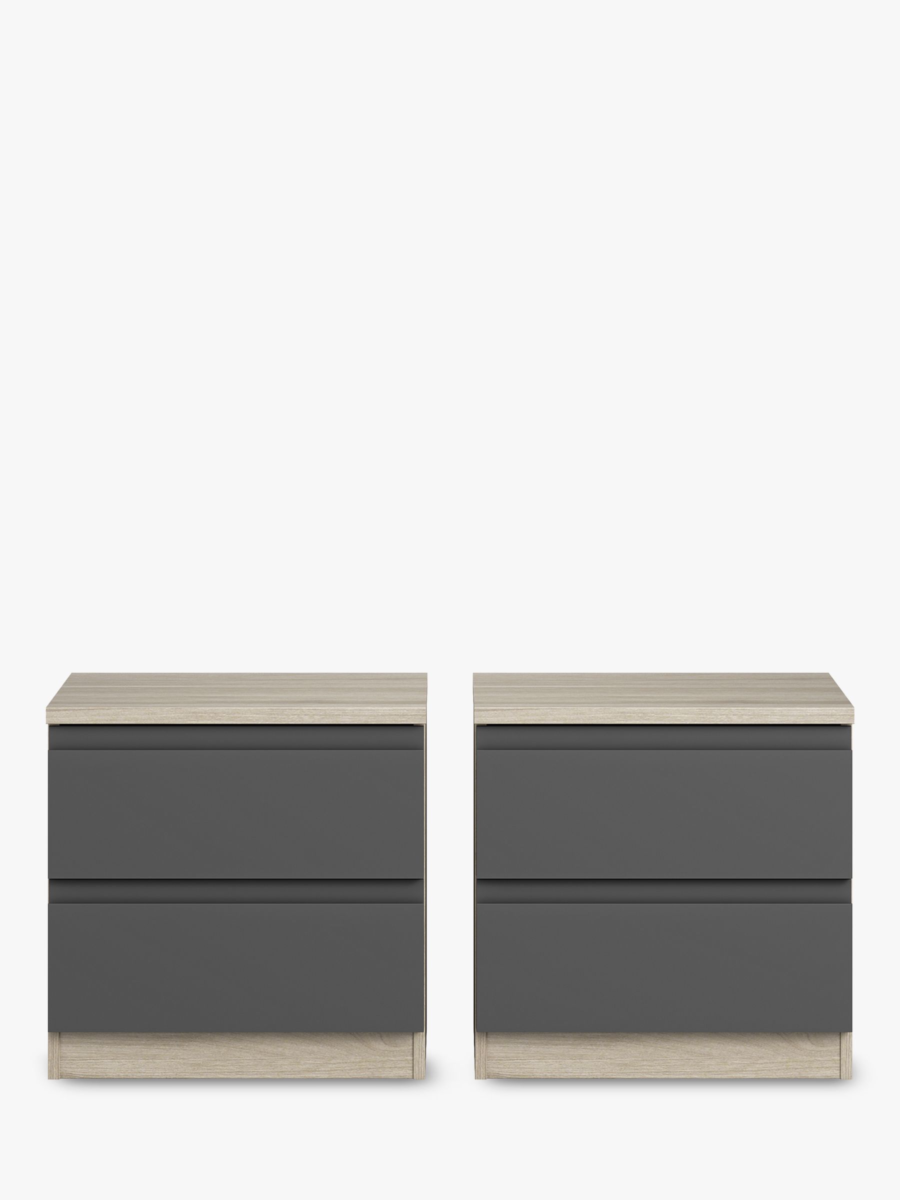 Photo of John lewis anyday mix it bedside tables set of 2 grey ash/graphite