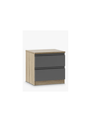ANYDAY John Lewis & Partners Mix It Bedside Tables, Set of 2, Grey Ash/Graphite
