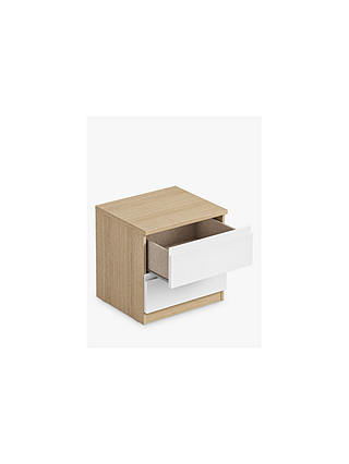 ANYDAY John Lewis & Partners Mix It  Bedside Tables, Set of 2, Natural/Gloss White