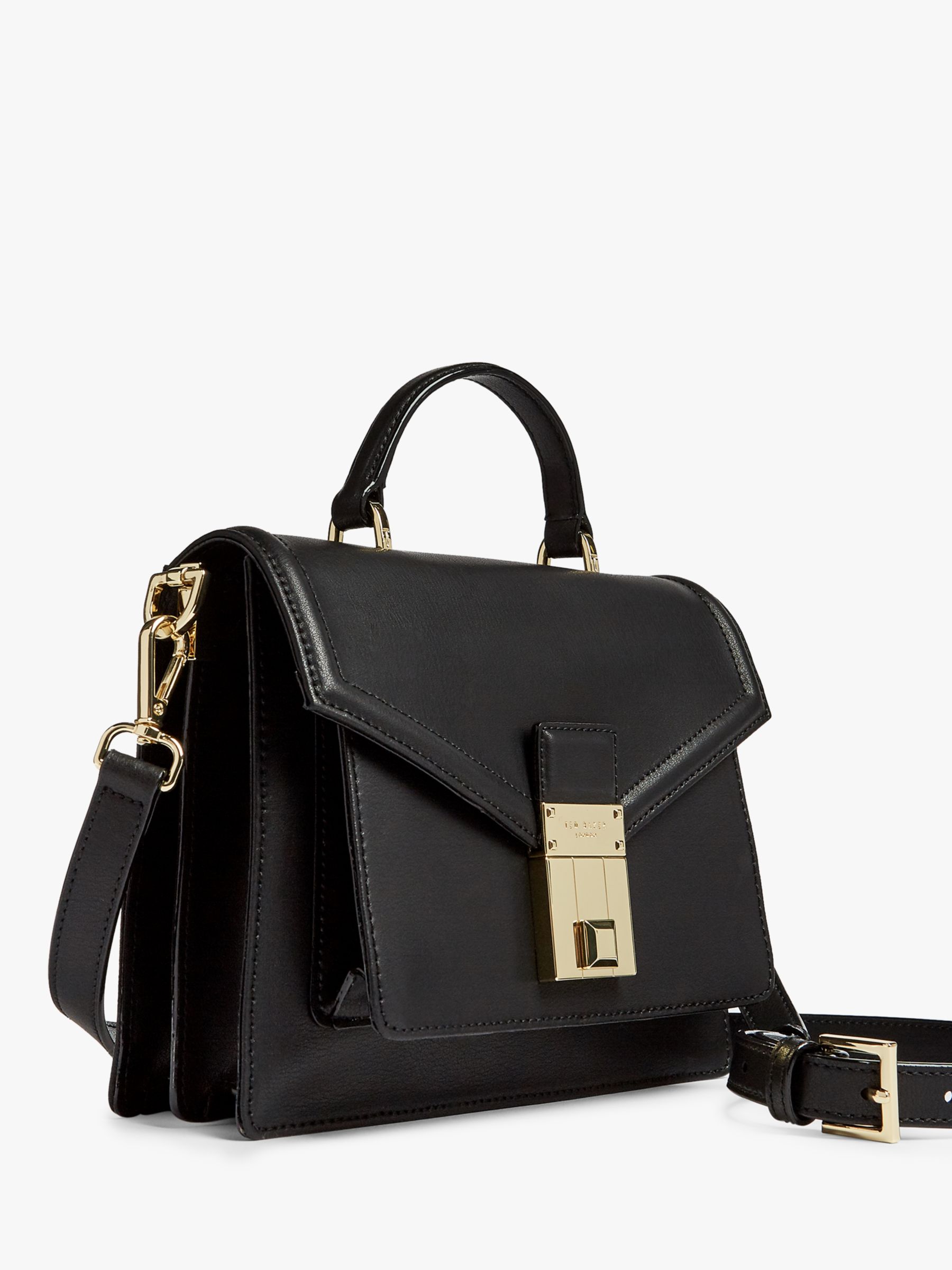Ted Baker Kimmiee Leather Cross Body Bag, Black at John Lewis & Partners
