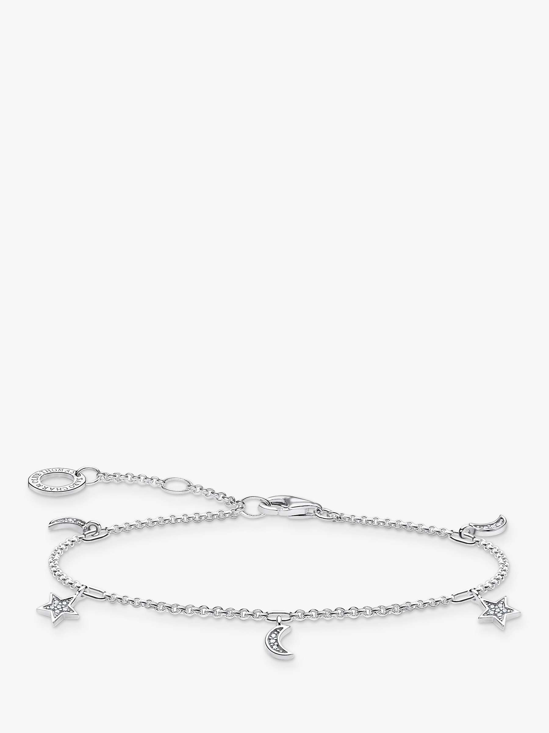 Buy THOMAS SABO Star and Crescent Moon Charm Chain Bracelet, Silver Online at johnlewis.com