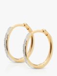 Monica Vinader Riva Wave Diamond Hoop Earrings, Gold Gold