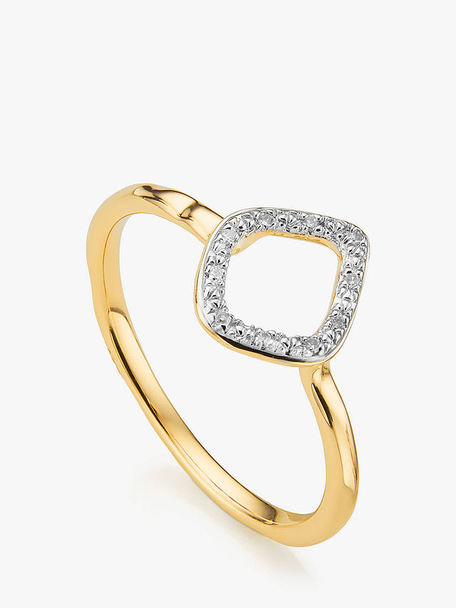 Monica Vinader Riva Mini Kite Diamond Ring, Gold