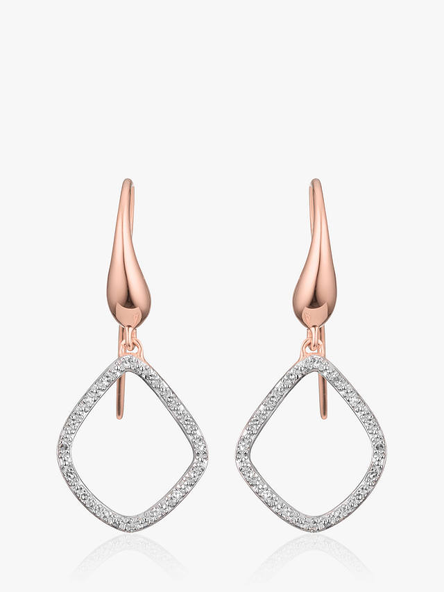Monica Vinader Riva Kite Diamond Drop Earrings, Rose Gold