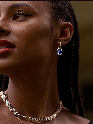 Monica Vinader Siren Quartz Wire Drop Earrings, Silver/Kyanite