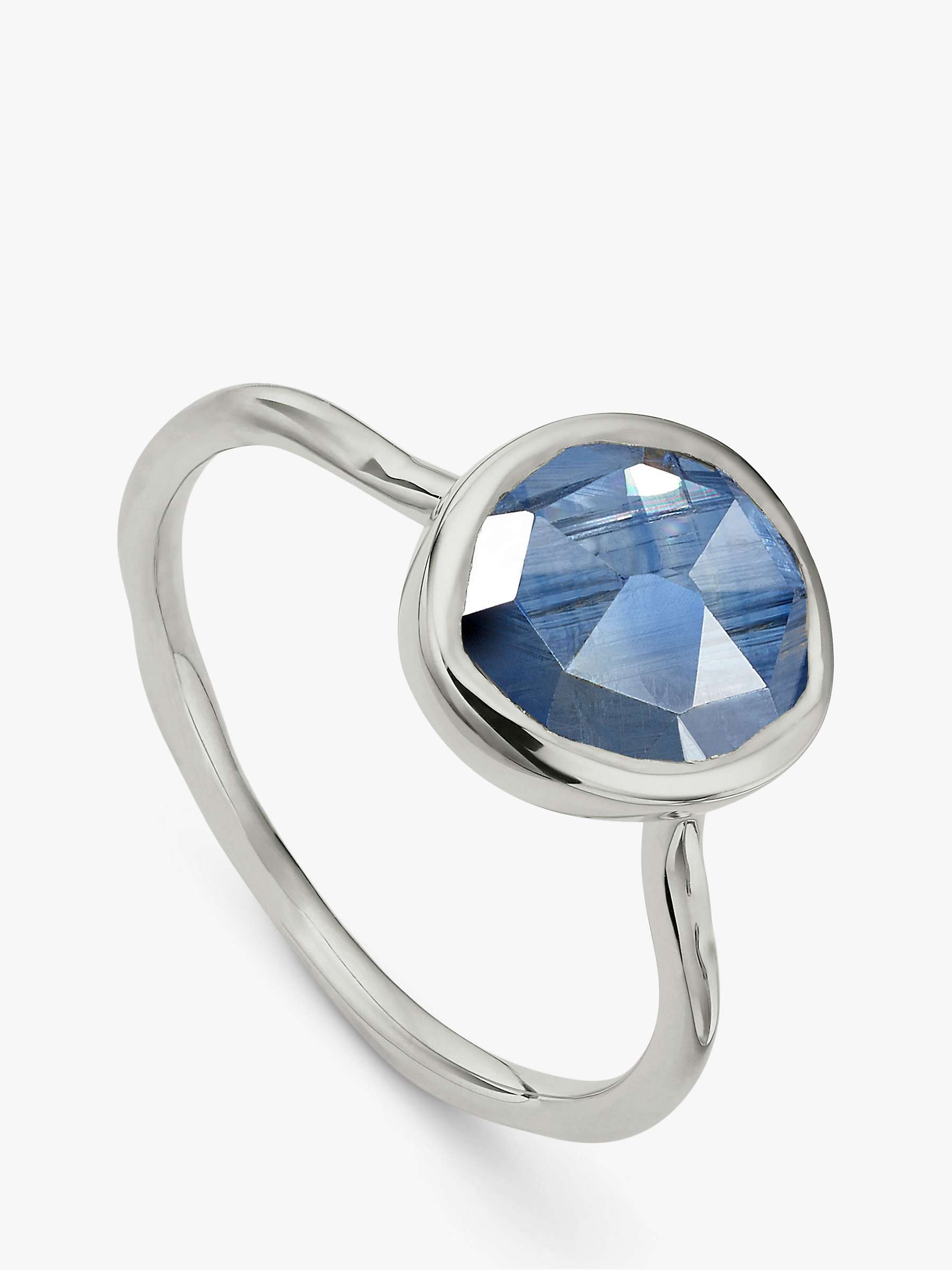 Buy Monica Vinader Siren Stacking Ring, Silver/Blue Online at johnlewis.com