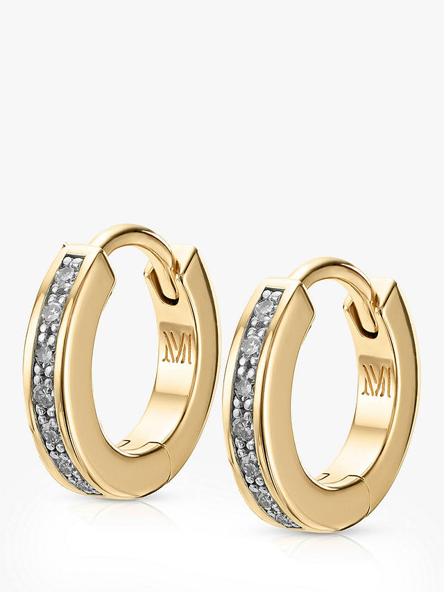 Monica Vinader Skinny Diamond Huggie Hoop Earrings, Gold