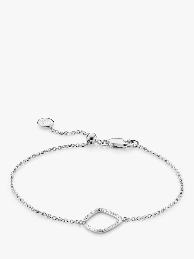 Monica Vinader Riva Diamond Kite Chain Bracelet, Silver