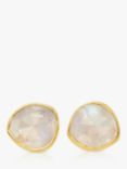 Monica Vinader Siren Stud Earrings, Gold/Moonstone
