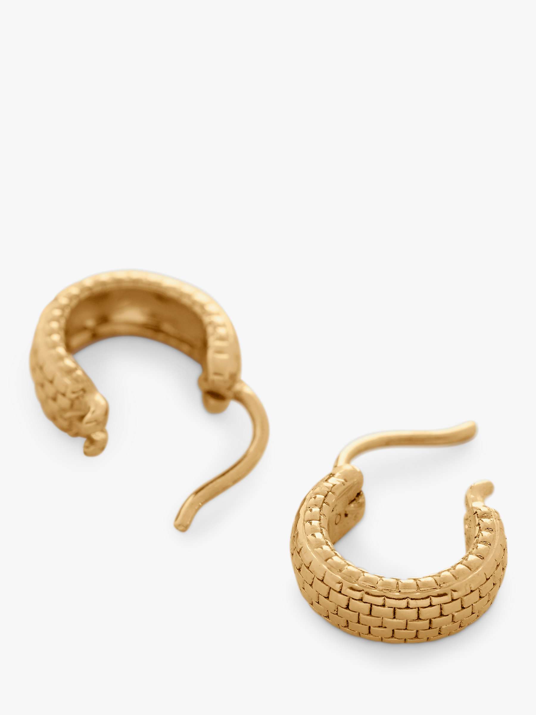 Buy Monica Vinader Doina Textured Huggie Hoop Earrings Online at johnlewis.com