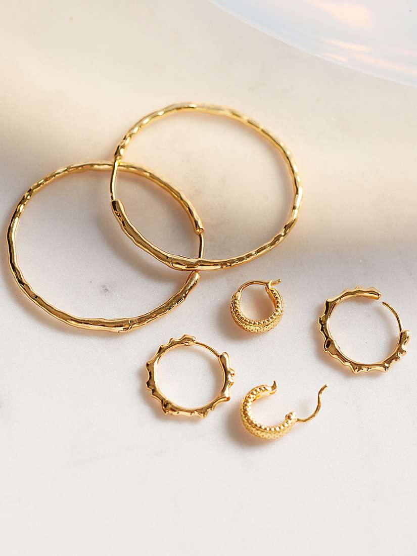 Buy Monica Vinader Doina Textured Huggie Hoop Earrings Online at johnlewis.com