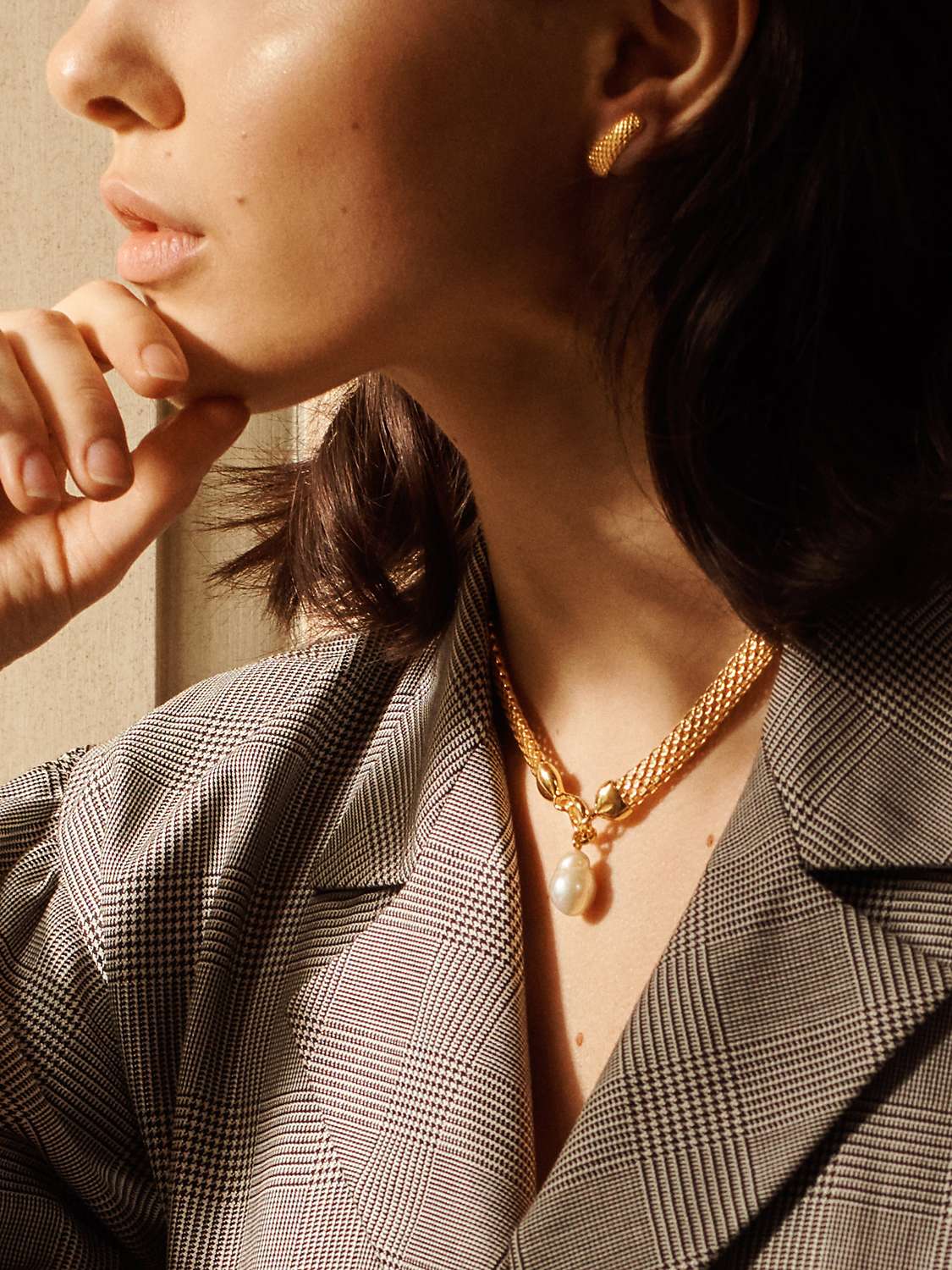 Buy Monica Vinader Chain Necklace, Gold Online at johnlewis.com