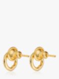 Monica Vinader Riva Diamond Circle Stud Earrings, Gold Gold