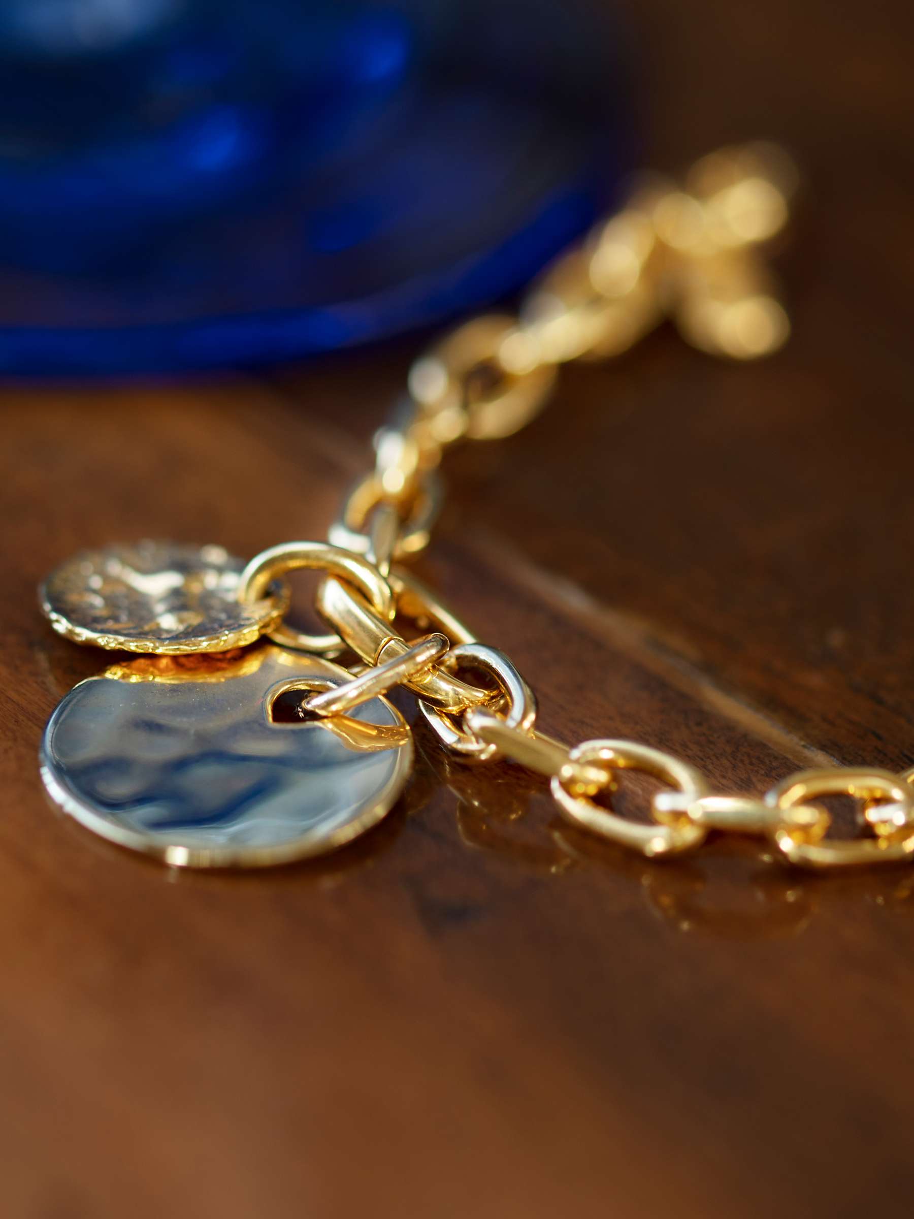 Buy Monica Vinader Siren Textured Coin Charm, Gold Online at johnlewis.com