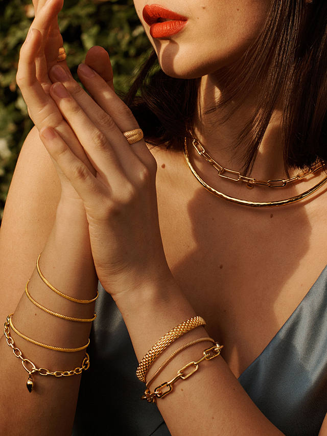 Monica Vinader Textured Chunky Chain Bracelet, Gold