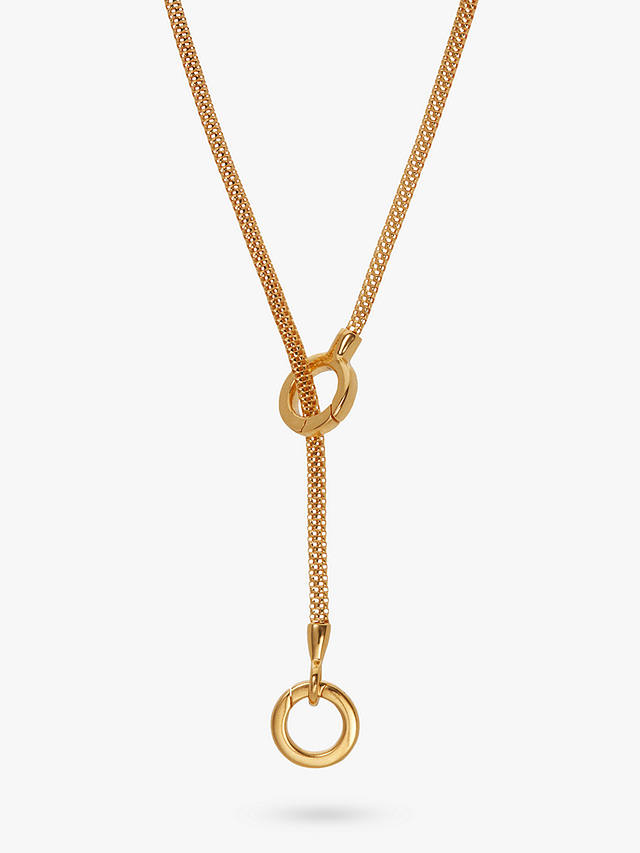 Monica Vinader Doina Textured Lariat Necklace, Gold