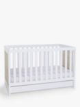 John Lewis Dual Tone Cotbed, White/Natural