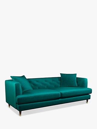 Chester Range, John Lewis & Partners Chester Grand 4 Seater Sofa, Dark Leg with Gold Tip, Harriet Teal