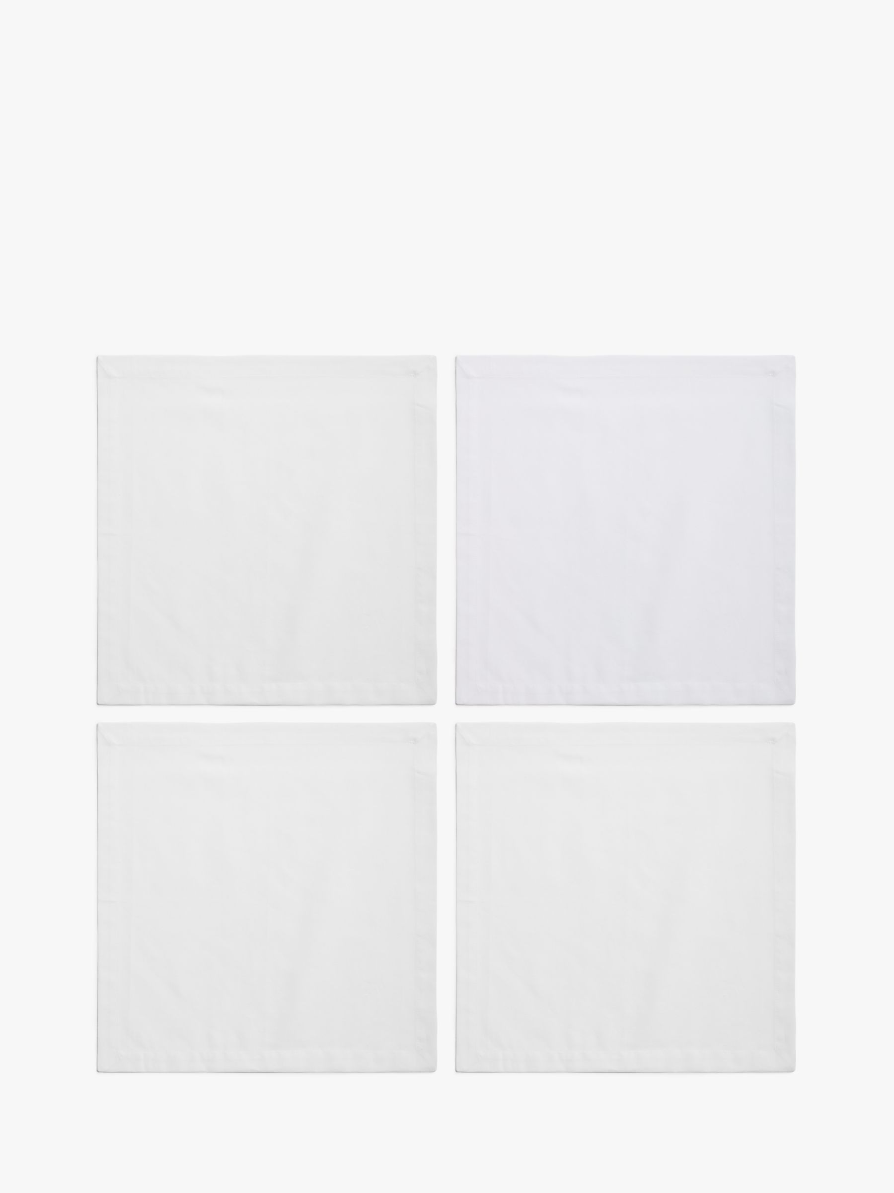 ANYDAY John Lewis & Partners Cotton Napkins, Set of 4, White