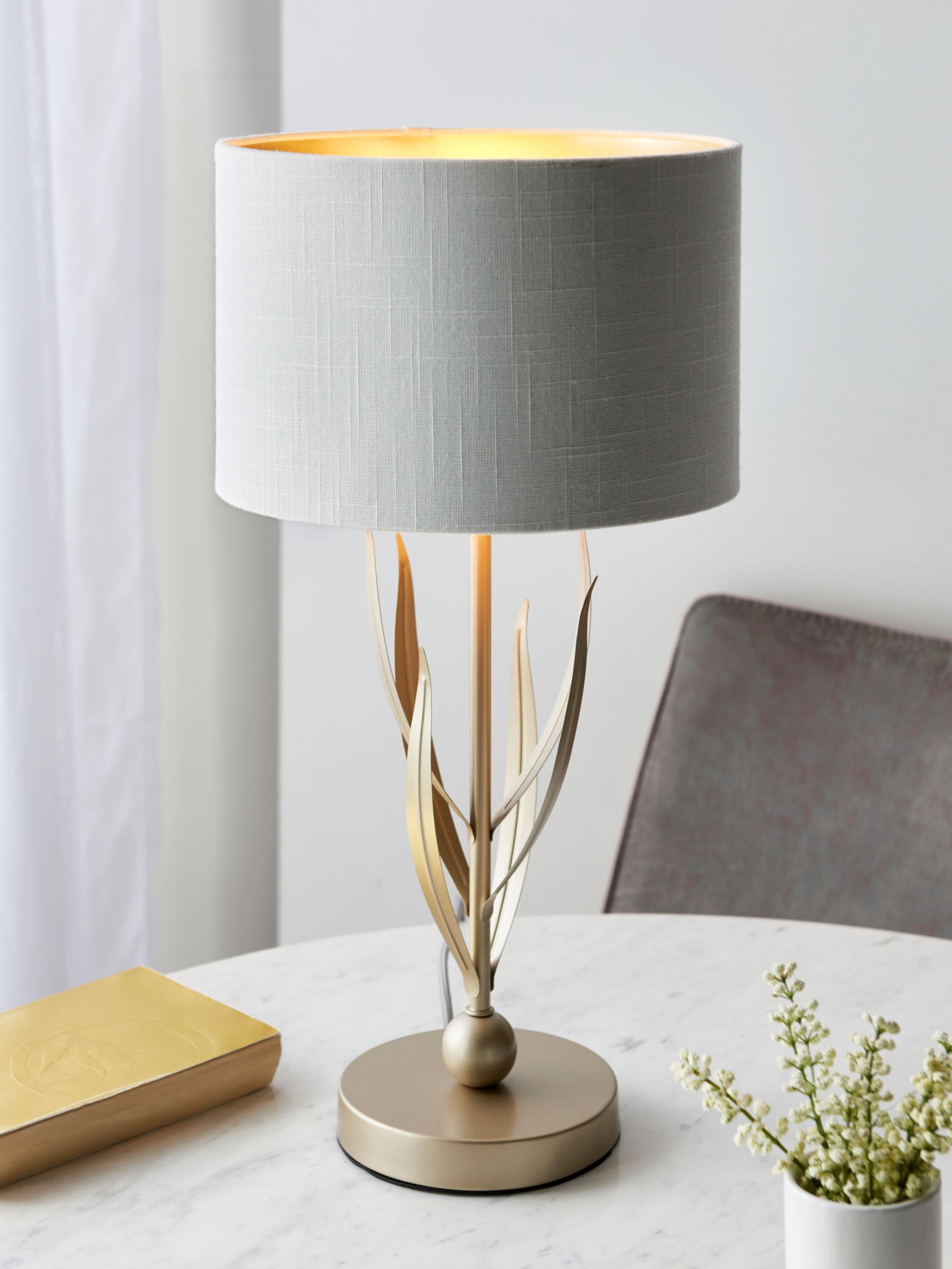 Partners Clemont Table Lamp Ivory Gold, John Lewis Table Lamps
