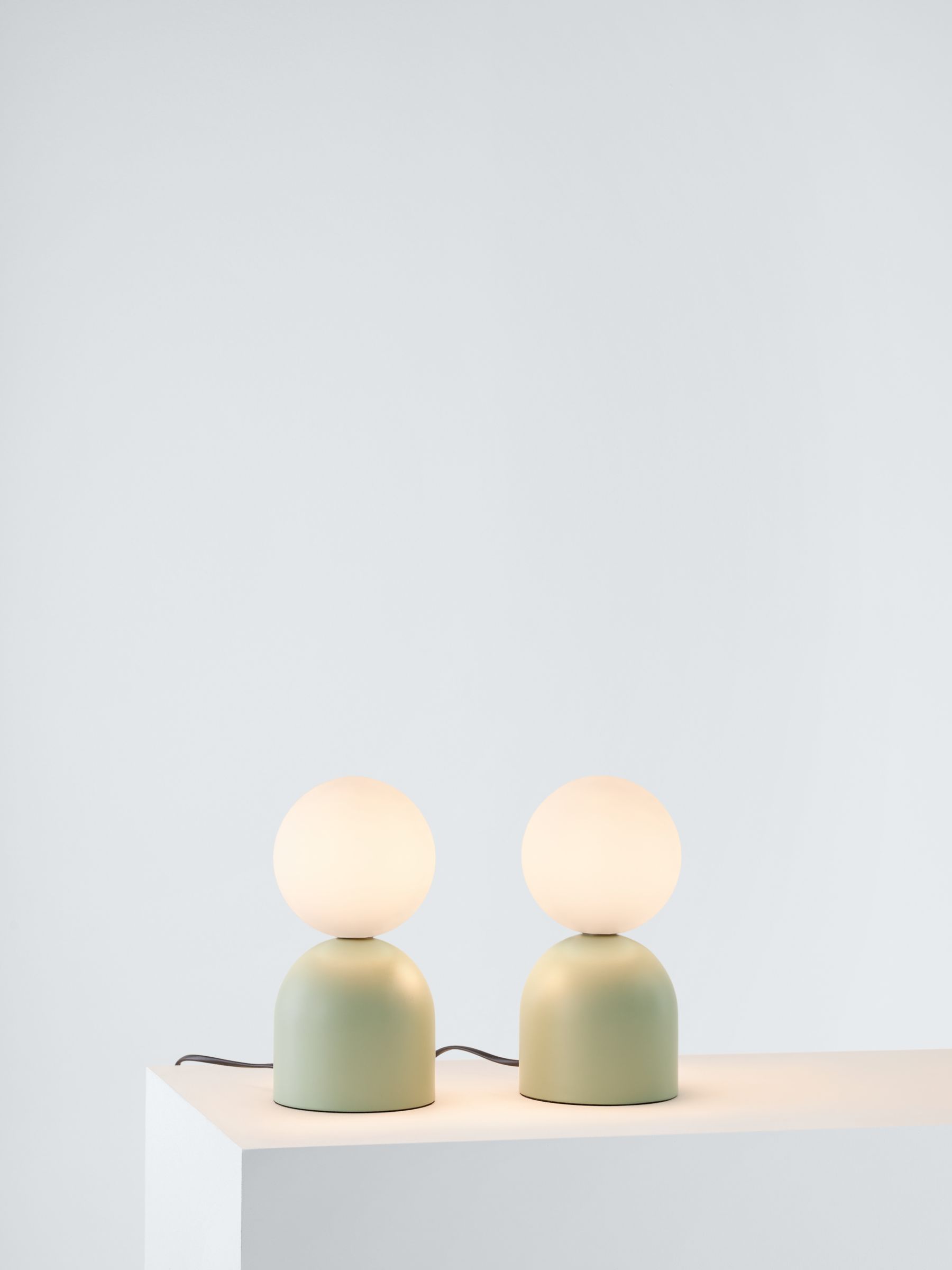 John Lewis ANYDAY Lupo Touch Table Lamps, Green, Set of 2