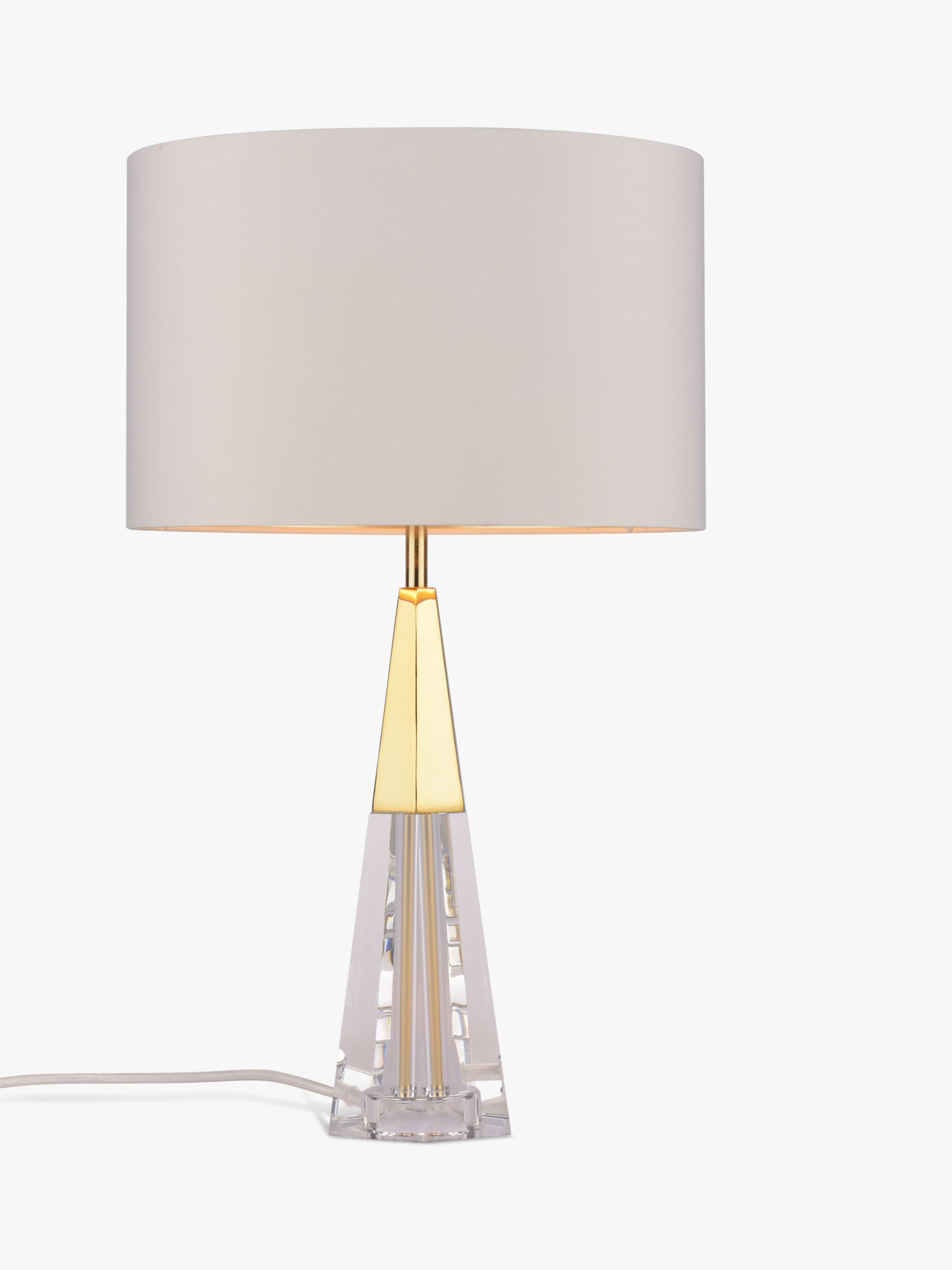 Photo of John lewis pyramid crystal touch table lamp clear/gold