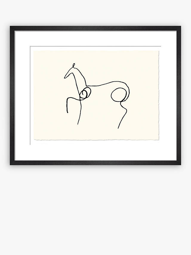 Pablo Picasso - 'Cheval' Horse Sketch Framed Print, 37 x 47cm, Black/White
