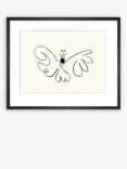 Pablo Picasso - 'Papillon' Butterfly Sketch Framed Print, 37 x 47cm, Black/White