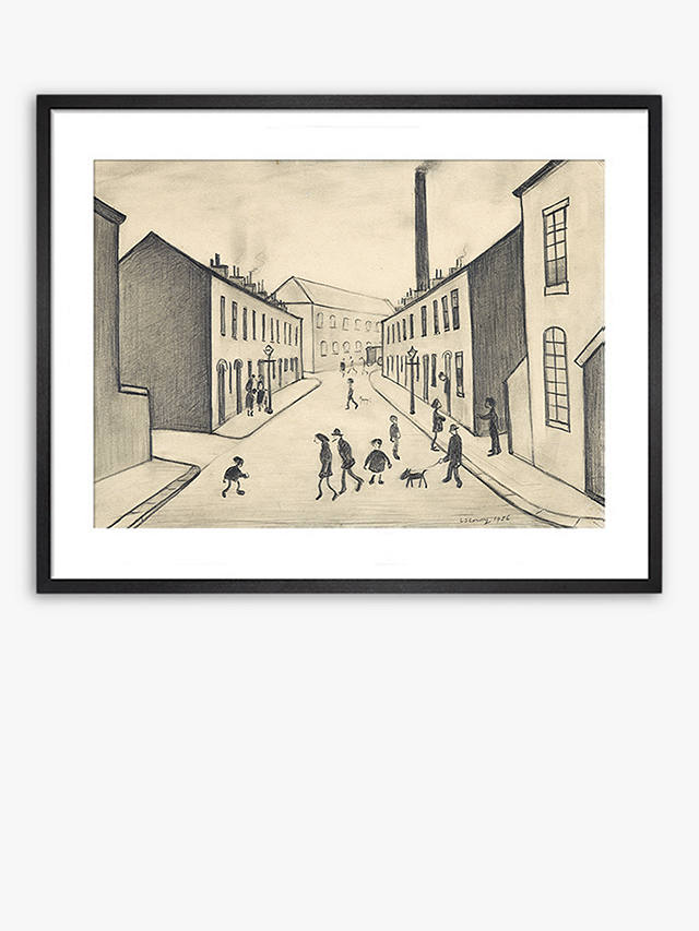 LS Lowry - 'North James Henry Street, Salford' Framed Print & Mount, 42 x 52cm, Grey
